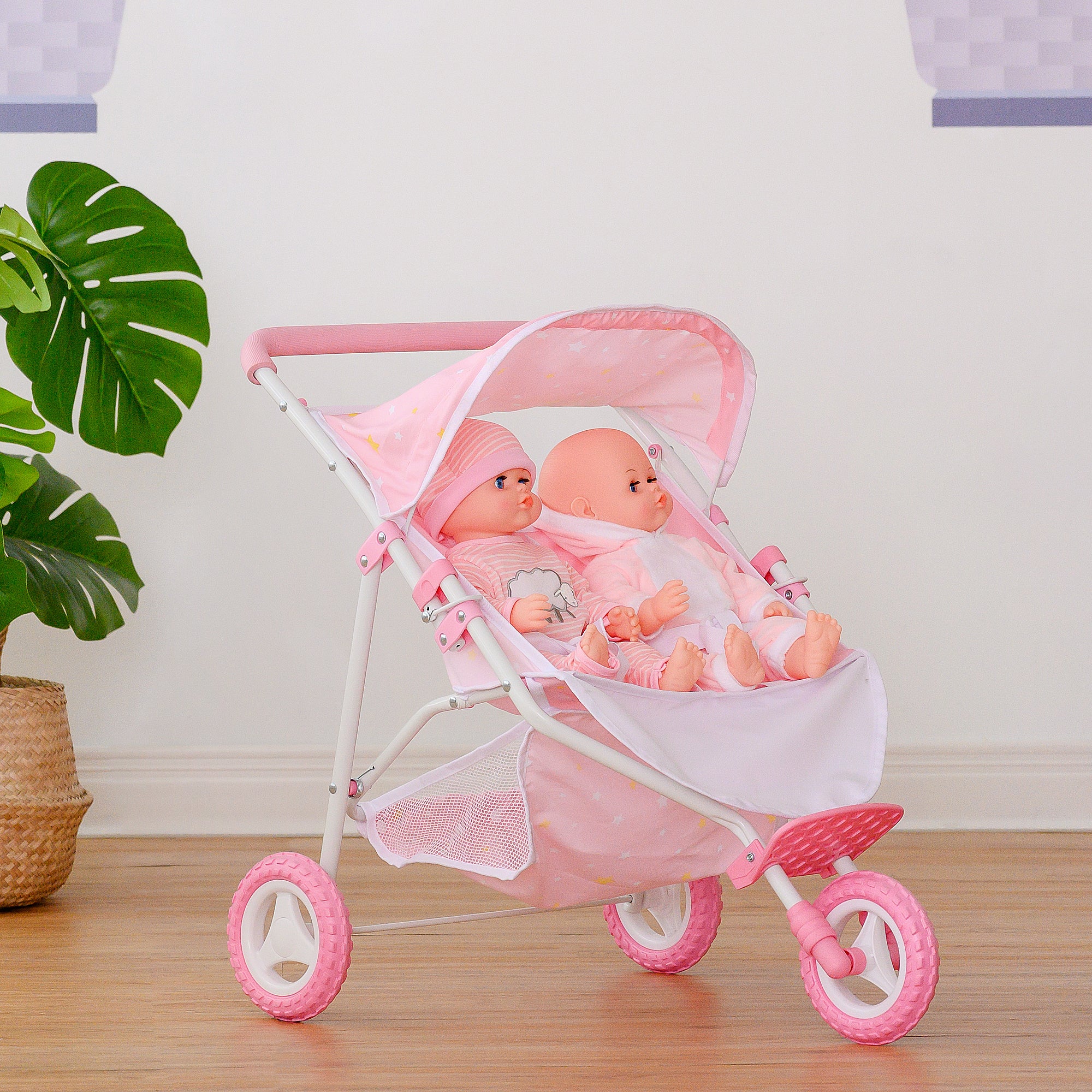 Dolls Twin Kids Double Buggy Olivia's Little World Kids Double