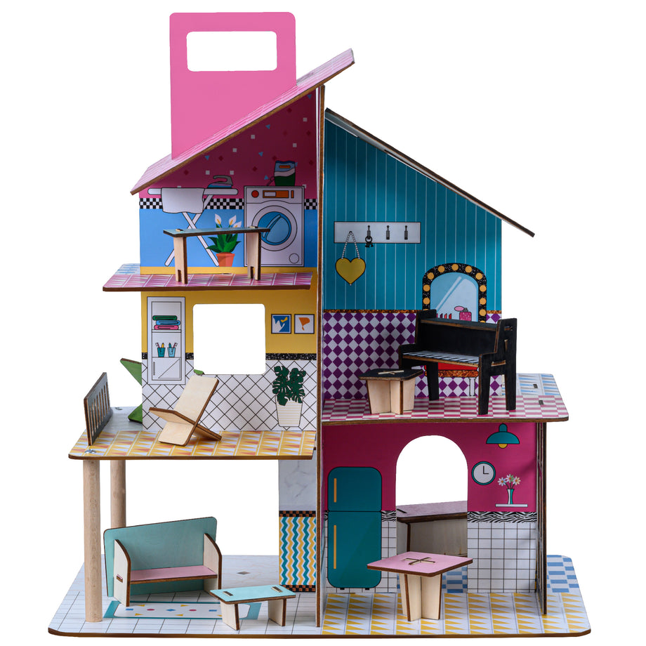 Olivia's Little World Compact 360 Kids Wooden Dolls House with 3 Floor –  Teamson Europe